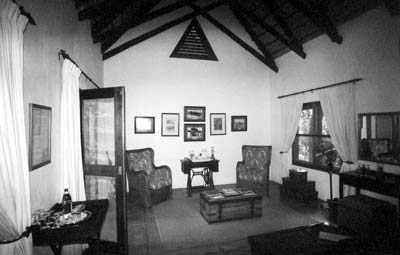 Lantern-lit room at Selati Camp.