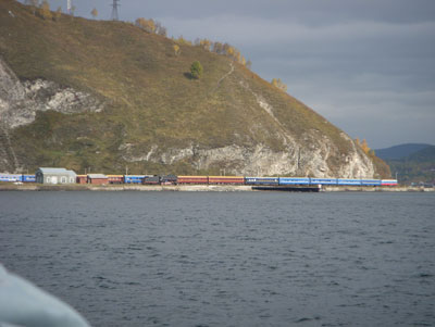 The “Zarengold” awaits our return on the shores of Lake Baikal. Photos: Brunhouse