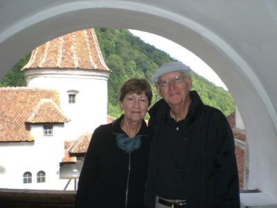 Nita and Charles Swartz at Bran Castle.