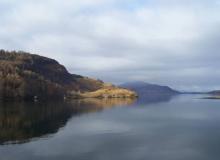 A view from Eilean Donan Castle, near the Isle of Skye.