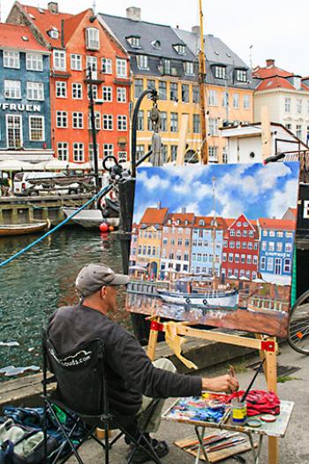 Capturing the colorful port of Nyhavn in Copenhagen, Denmark.