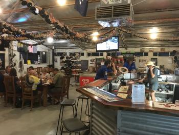 The pub at the Mt. Dare Hotel is a welcome stop at the western end of the Simpson Desert — Australia. 