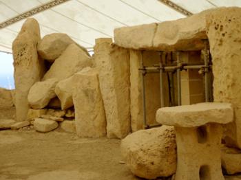 Haġar Qim megalithic temple complex on Malta island.