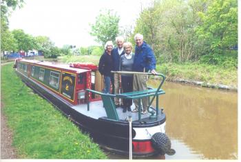 Carole and Ted Mullett and Julene and Bruce Campbell crewed this narrowboat in England.